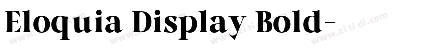 Eloquia Display Bold字体转换